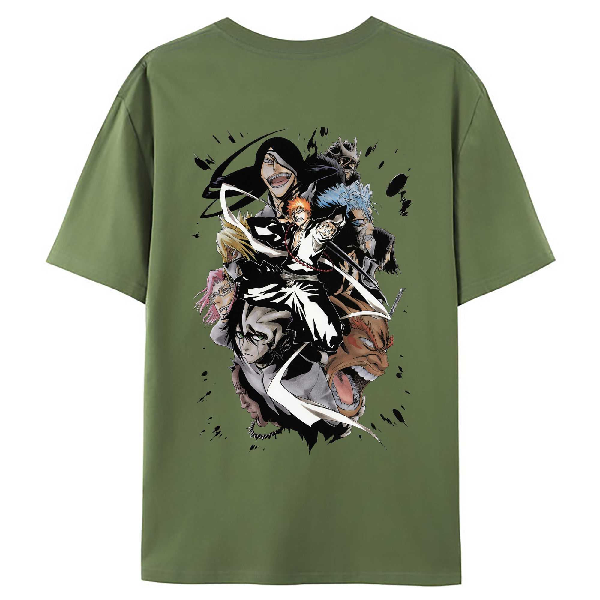 （画像用） ブリーチ 黒崎一護（くろさき いちご）BLEACH Kurosaki Ichigo 綿100％ メンズ半袖Tシャツ（バックプリント） 通気性